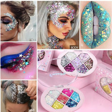 ins Super fire sequined eye shadow 7 color stage makeup table performance kindergarten children's makeup plate shiny crystal glitter eye