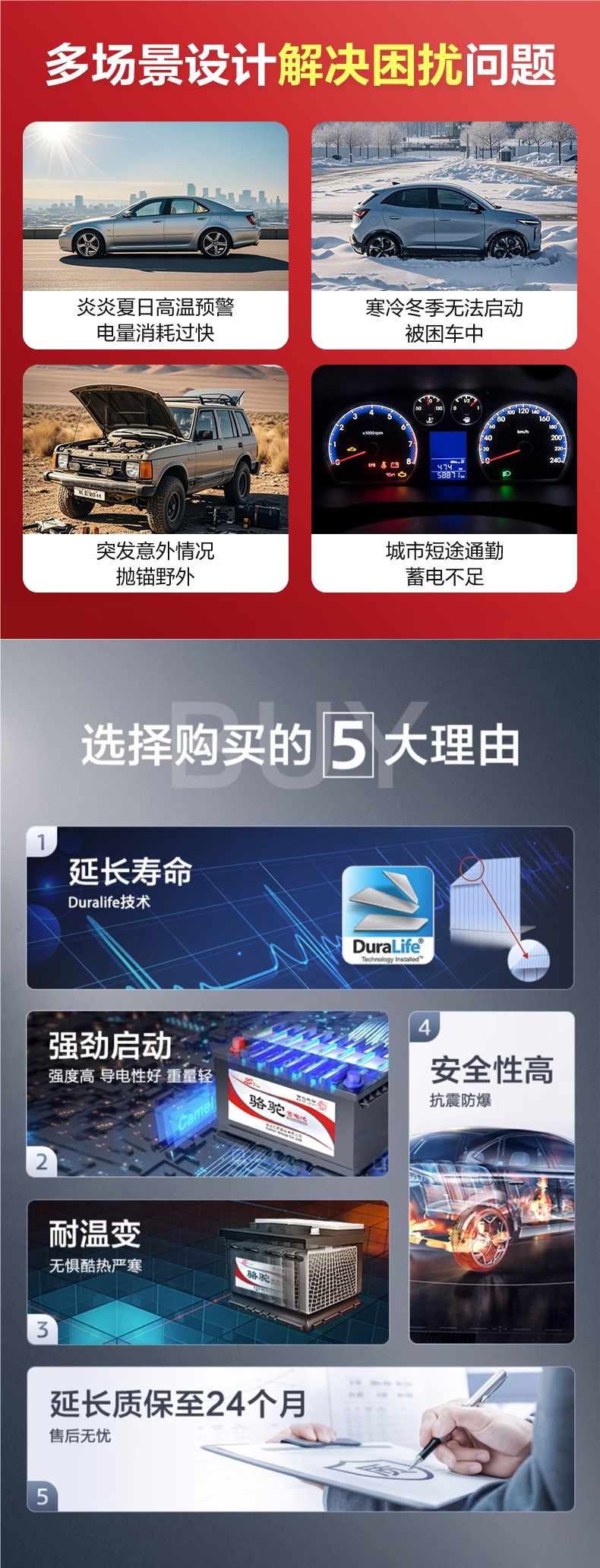 Camel Car Battery 12V45Ah Suitable for Wuling Hongguang Changan Civic Baojun Sylphy Original