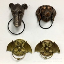 跨境热款动物头门环家居室内蝙蝠腊肠狼狗英法斗犬墙面装饰工艺品