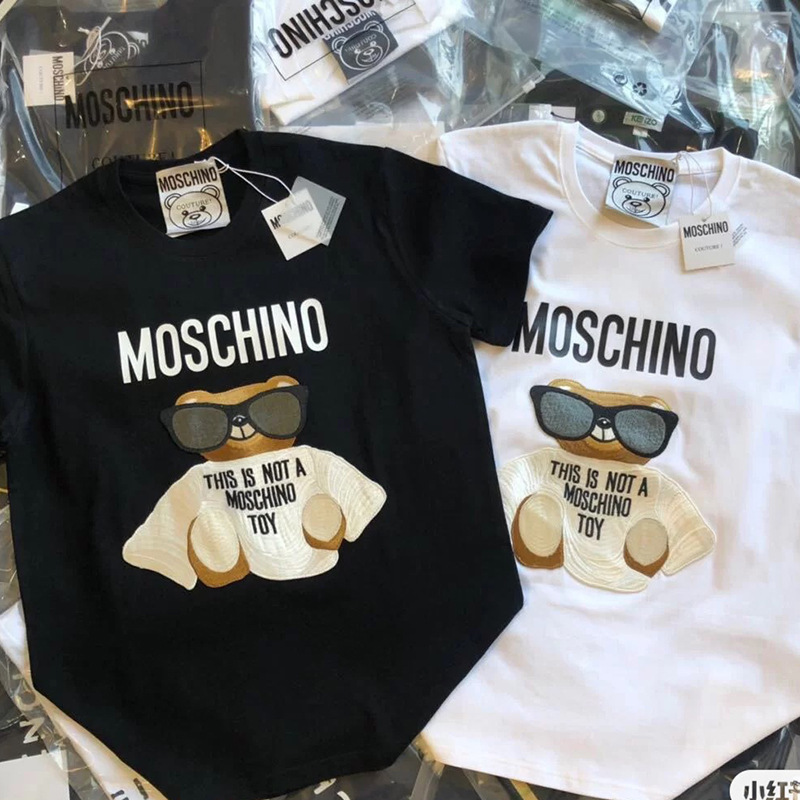 クロスボーダーヨーロッパとアメリカのトレンドブランド春夏新作ラウンドネックプルオーバー親子ベアTシャツ半袖カップルスタイル|undefined