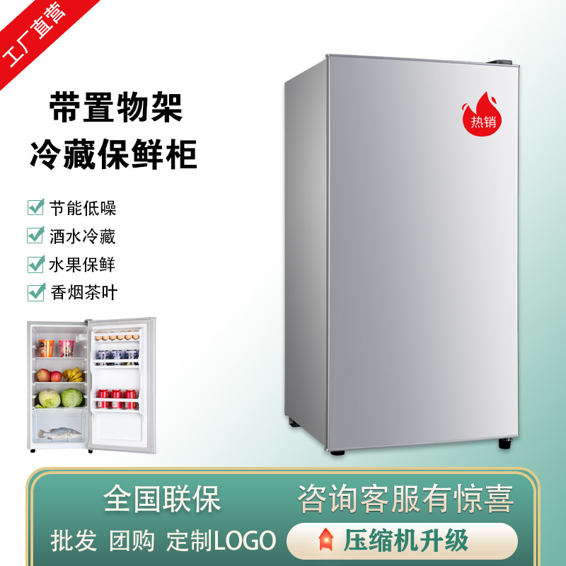 Factory Direct Supply English Version Single-Door Mini Refrigerator Energy-Saving Dormitory Fridge Cross-Border European Standard