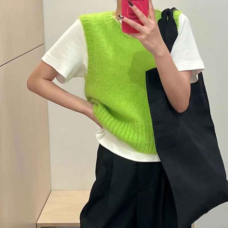 Spot Cs Women's Round Neck Mohair Blended Vest 1097009004 Autum New Product 1097009001 Spot Cs Women's Round Neck Mohair Blended Vest 1097009004 Autum New Product 1097009001