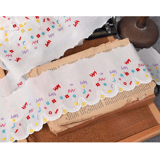 RY wide 9cm color letter embroidery thin cotton lace accessories clothing children's baby clothes handmade diy clothing