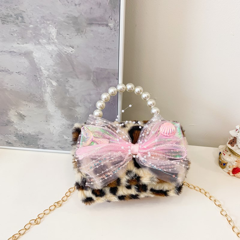 Otoño e invierno nuevo bolso de peluche para niños bolso de perla para niños bolso de mano cadena de moda coreana bolso de hombro para hombres y mujeres