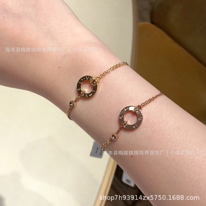 Kajia Love Round Disc Bracelet for Women, High-Quality Version, 18K Gold Plated, Fashionable and Luxurious, Ins-Style, Inlaid with Diamonds, High-End Feel Kajia Love Round Disc Bracelet for Women, High-Quality Version, 18K Gold Plated, Fashionable and Luxurious, Ins-Style, Inlaid with Diamonds, High-End Feel