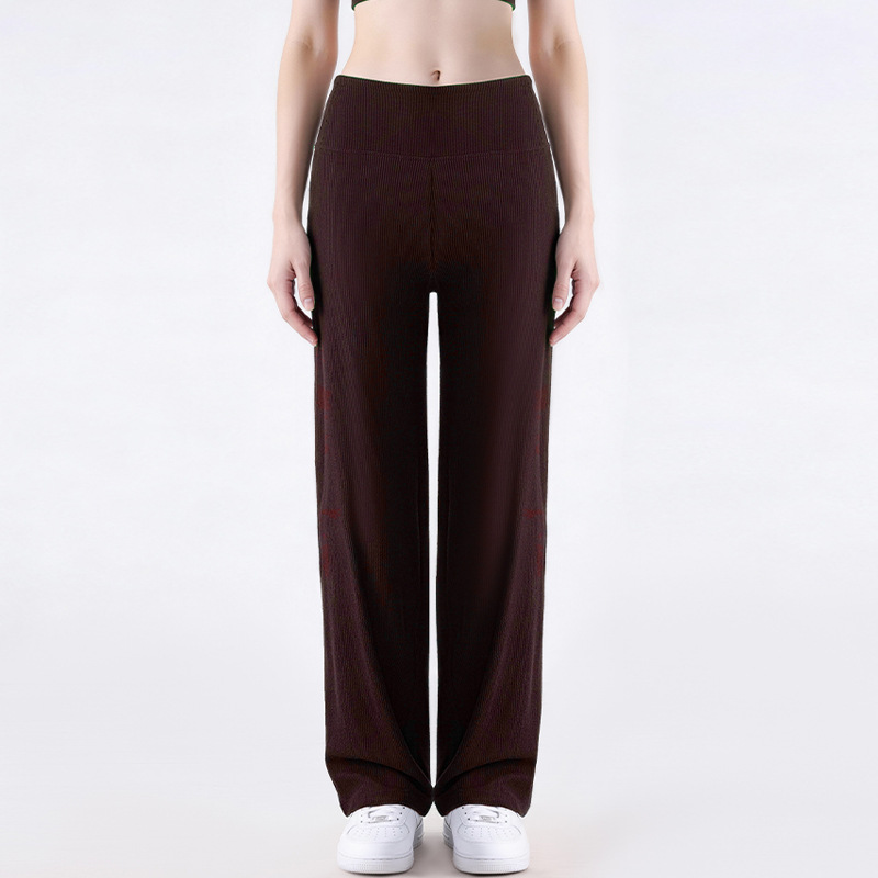 Nuevos pantalones casuales rectos delgados de cintura alta y pantalones de piernas anchas, cintura elástica, bolsillo en forma de cintura image 8