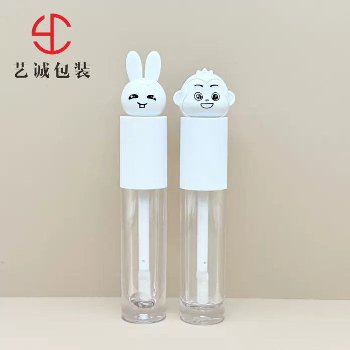 新款4ml卡通透明唇釉管包材 圆形创意可爱唇彩管唇釉空管分装瓶
