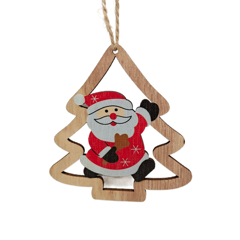 Navidad decoraciones creativas artesanías de madera adornos DIY árbol de Navidad decoración del hogar suministros escena diseño en stock