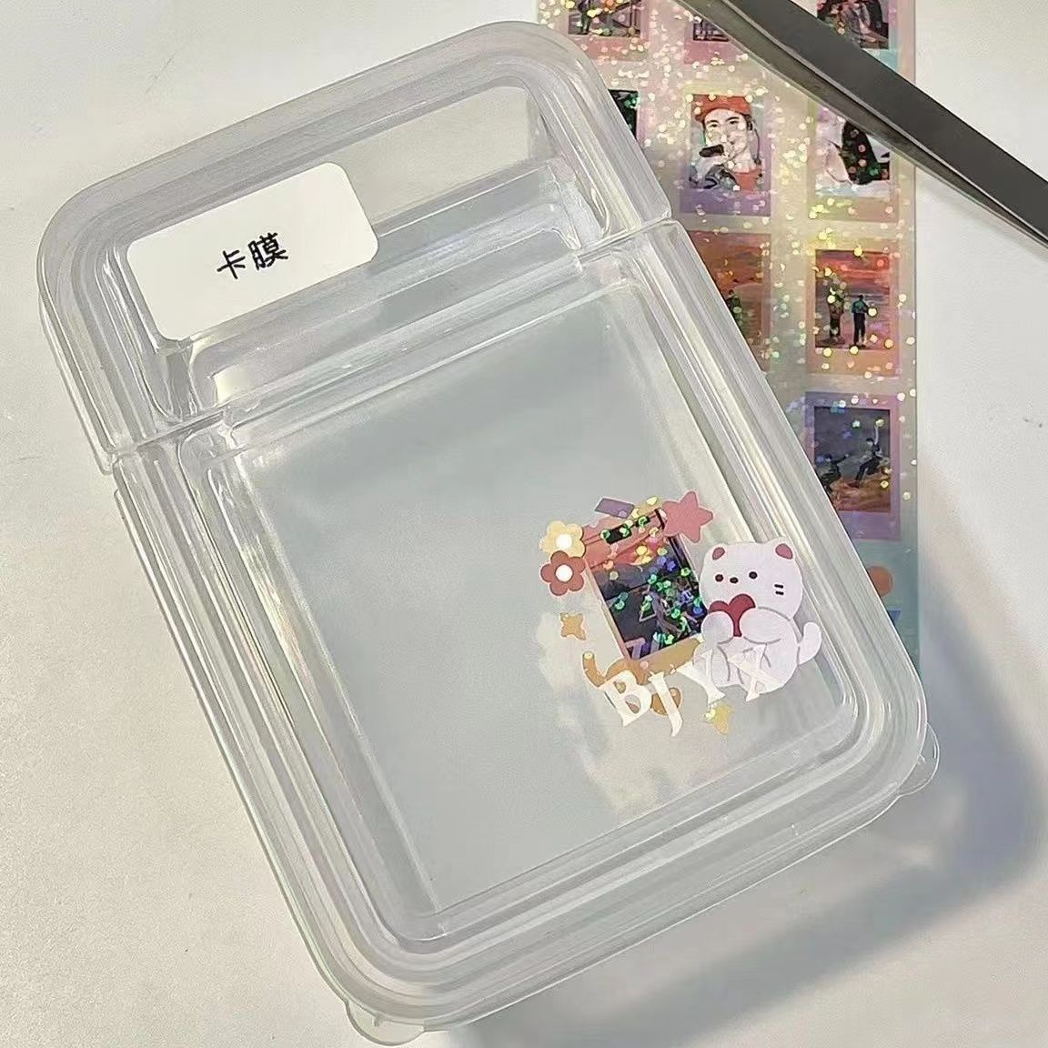 3 pulgadas pequeña tarjeta Flip caja de almacenamiento estrella pieza caja de almacenamiento pequeña tarjeta Película Caja de almacenamiento Goo titular de la tarjeta almacenamiento a prueba de polvo