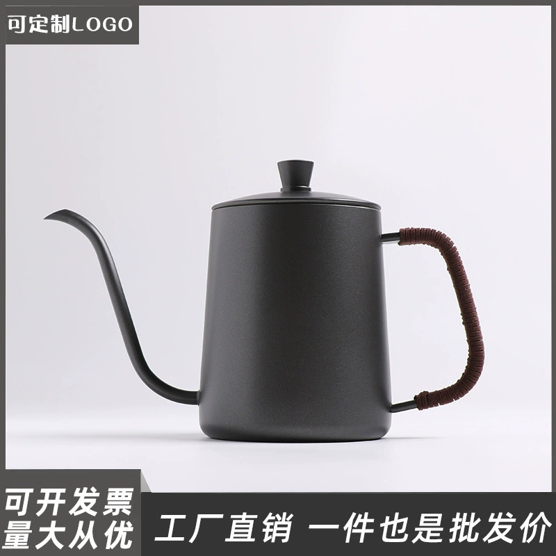 Ручной горшок из нержавеющей стали с тефлоновой крышкой бытовой длинный рот висит ухо капельного кофе горшок утолщенный тонкий горшок