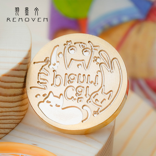 Fire wax seal original cat series student DIY handbook decoration fire wax seal envelope mouth invitation seal seal