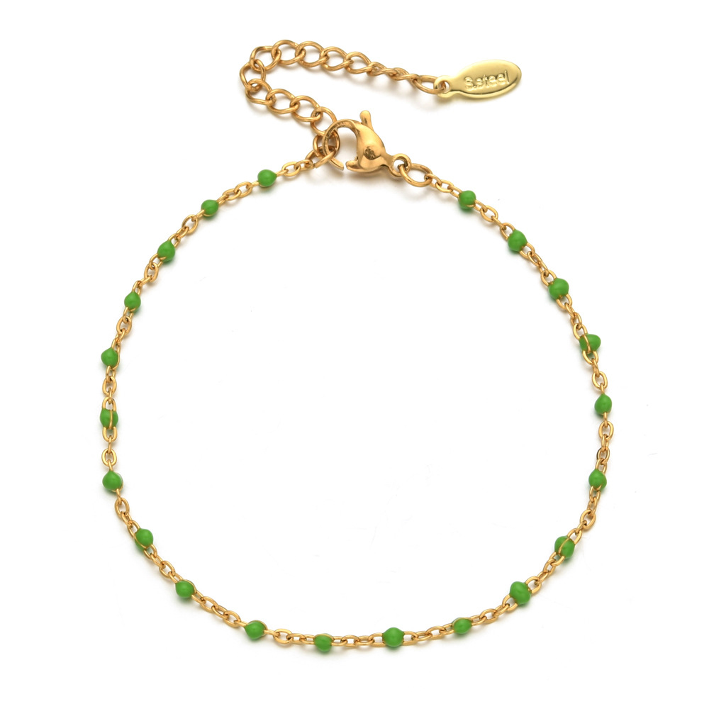 Enamel, Plating Design Lady Simple Style Round Stainless Steel Bracelets In Bulk