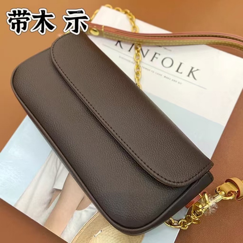 Lujia Guang バッグ新しいアイビーオールドフラワーレディースバッグ本革チェーン携帯電話麻雀バッグ脇の下ショルダークロスボディバッグ|undefined