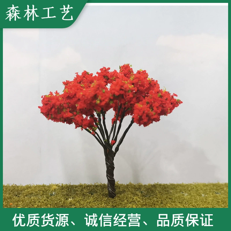 Креативные аксессуары для хрустального шара Микро-Ландшафт Декоративные украшения из стеклянного шара Цветочное дерево-красный + 111