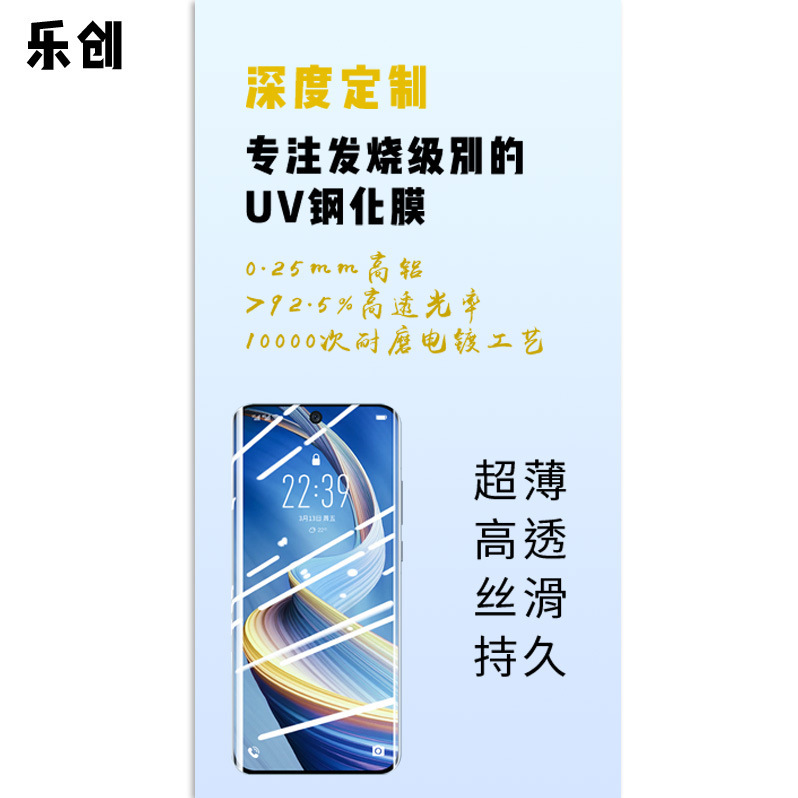 Lechuang Is Suitable for Xiaomi 14Ultra Tempered Film uv Curved Screen 14pro High-definition 0.25 Ultra-thin Electroplating Oleophobic Layer