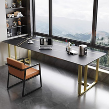 工作室极简设计岩板办公桌设计师轻奢简约岩板电脑桌椅家用办公桌
