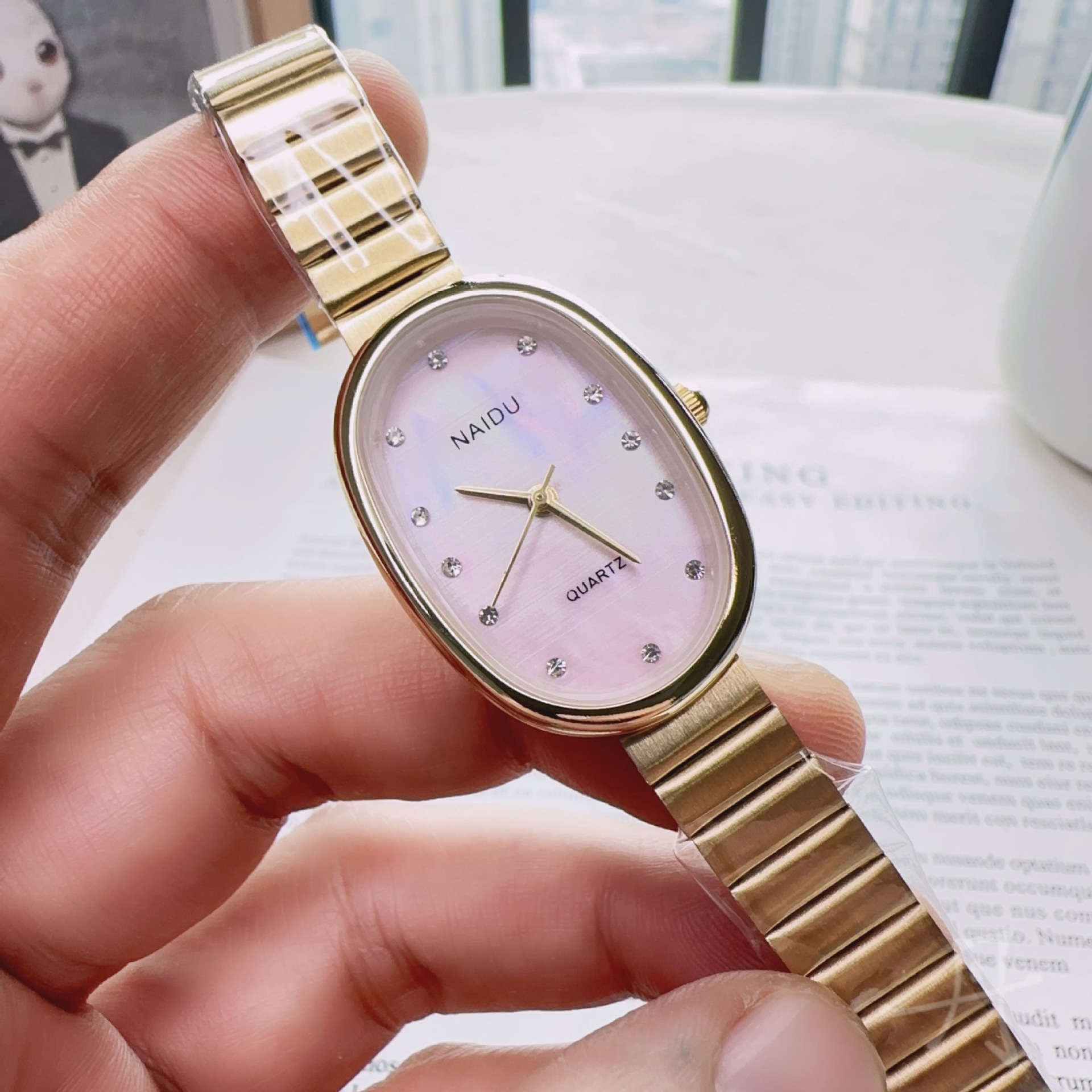 Ordinary Glass Mirror Material Classic Style Solid Color Folding Buckle Quartz Watch Women's Watches