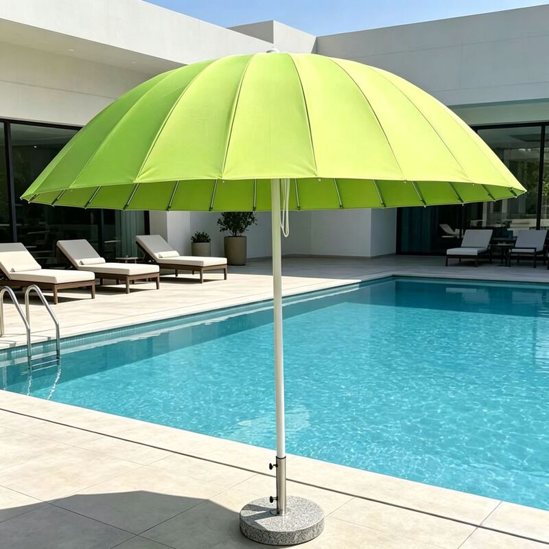 Dome-shaped mushroom umbrella with central pole, outdoor courtyard sunshade, suitable for swimming pools, guesthouses, and cafes, with marble base Dome-shaped mushroom umbrella with central pole, outdoor courtyard sunshade, suitable for swimming pools, guesthouses, and cafes, with marble base