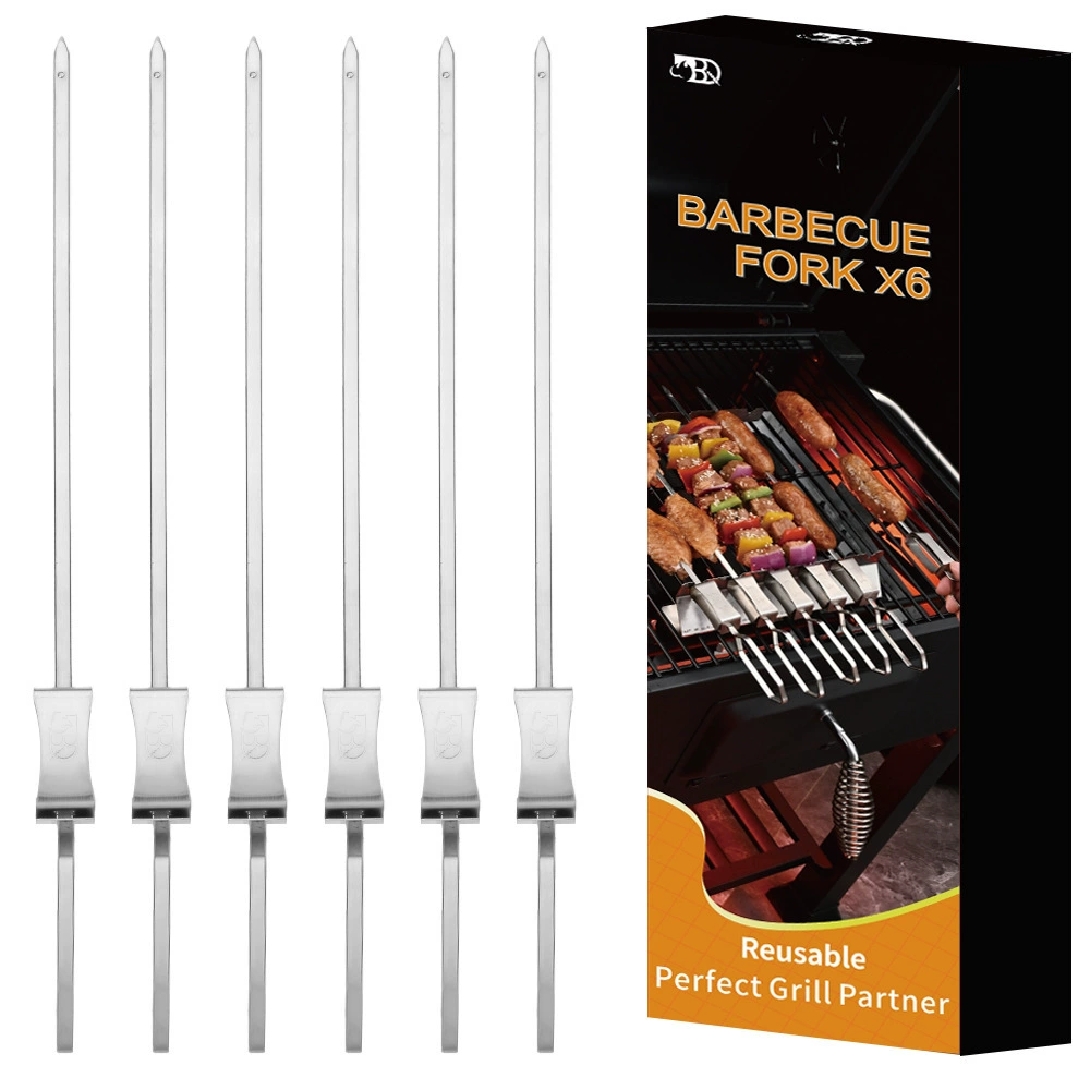 Шампуры для барбекю, вилка для барбекю из нержавеющей стали, полуавтоматические шампуры для барбекю, клетка для барбекю, шампуры для барбекю, одна вилка