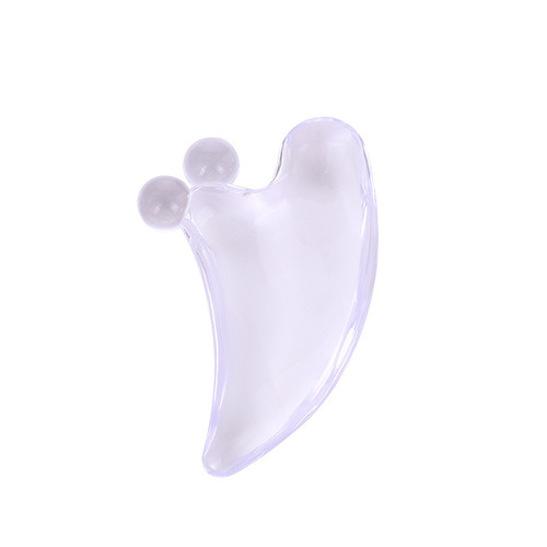Facial Gua Sha Board, Crystal Transparent Non-Jade Roller, V Face Slimming Beauty Board, Eye Muscle Wand, Facial Massager