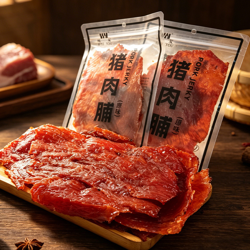 味友80克原味猪肉脯烘烤大片美味解馋零食肉脯休闲肉类小吃批发