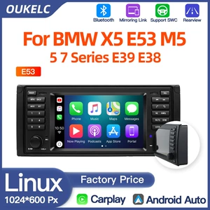 BMW X5 E53 M5 üçün avtomobil mərkəzi idarəetmə böyük ekran naviqasiya, simsiz Carplay radio pleyer.