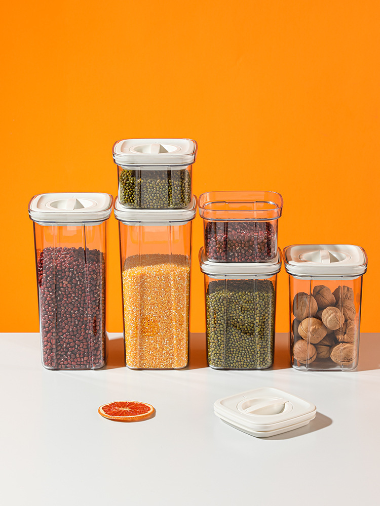 Tarro sellado grano de almacenamiento de la cocina de calidad alimentaria caja de tarro de plástico transparente merienda productos secos tarro de almacenamiento de té