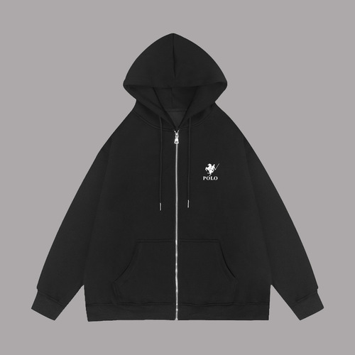 Women's Casual Open Hooded Sweatshirt with Print and Zipper, Loose Fit, Large Size, English Style