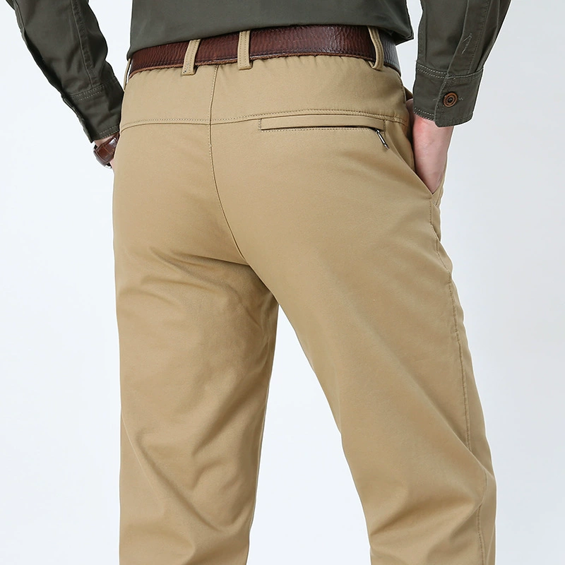 JEEP SPIRIT Новые мужские повседневные брюки зимние прямые мужские брюки с эластичной талией на флисовой подкладке 21232