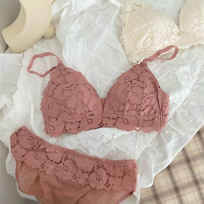 Miss Curious フラッグシップストア 【同スタイル】秋の女性用プッシュアップノンワイヤー下着、大きいレースブラジャー、その他|undefined