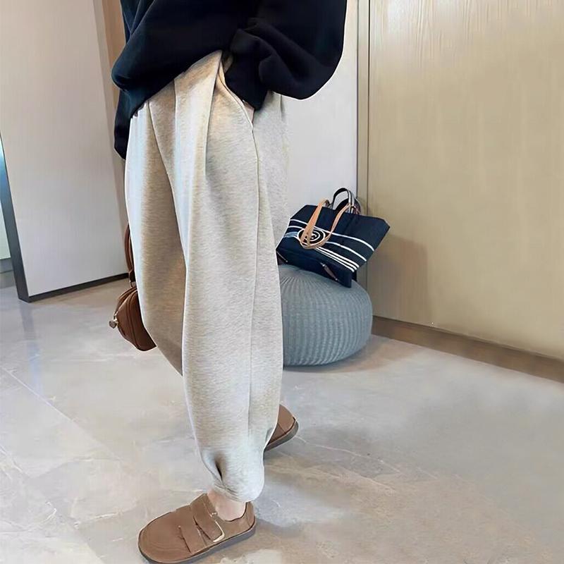 九分加厚哈伦裤子女2026年新款洋气宽松显瘦微胖小个子加绒裤子