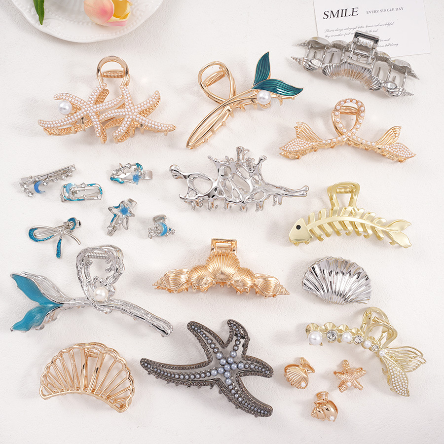 IG Style Beach Women's Moon Starfish Bow Knot Alloy Hair Claws display picture 2