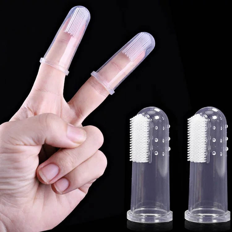 100%食品级硅胶食指硅胶刷 白色透明液态指套刷指套硅胶刷54*24mm