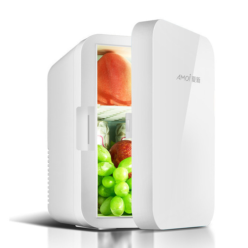 Amoi 8L car refrigerator mini small dormitory car home dual-purpose semiconductor refrigeration portable one-piece drop shipping
