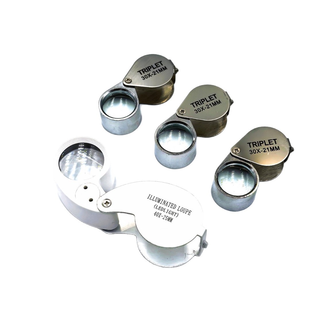 Handheld folding magnifying glass