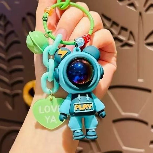 Lightning Bear Colgante de llavero anti-pérdida Personalidad creativa Cadena de coche Pareja Exquisito colgante de mochila de red neta