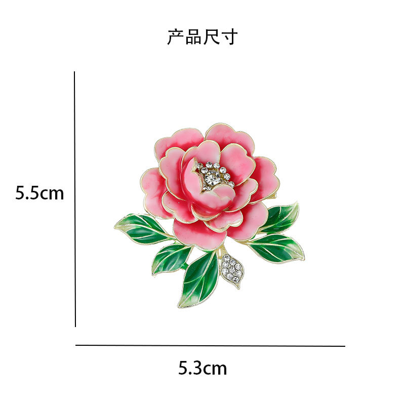 New Chinese-Style Classical Peony Flower Brooch, Exquisite and Elegant, High-End Floral Pin, Light Luxury Qipao Accessory