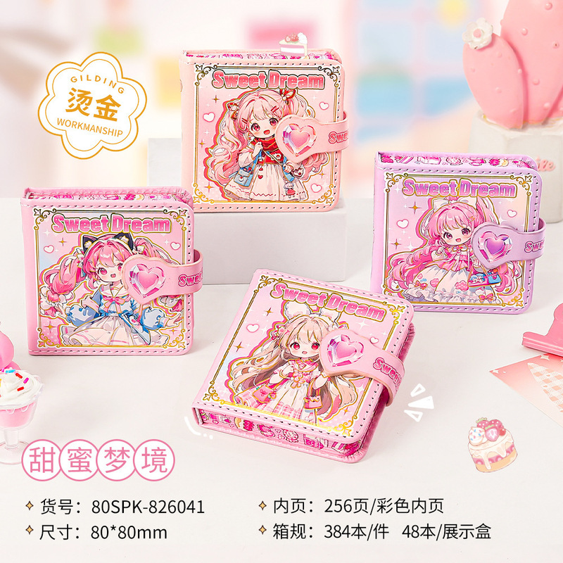 学生用品文房具小プレゼントミニ手帳高颜値カラーページ磁気ボタン本かわいい手帳プレゼント卸売り|undefined