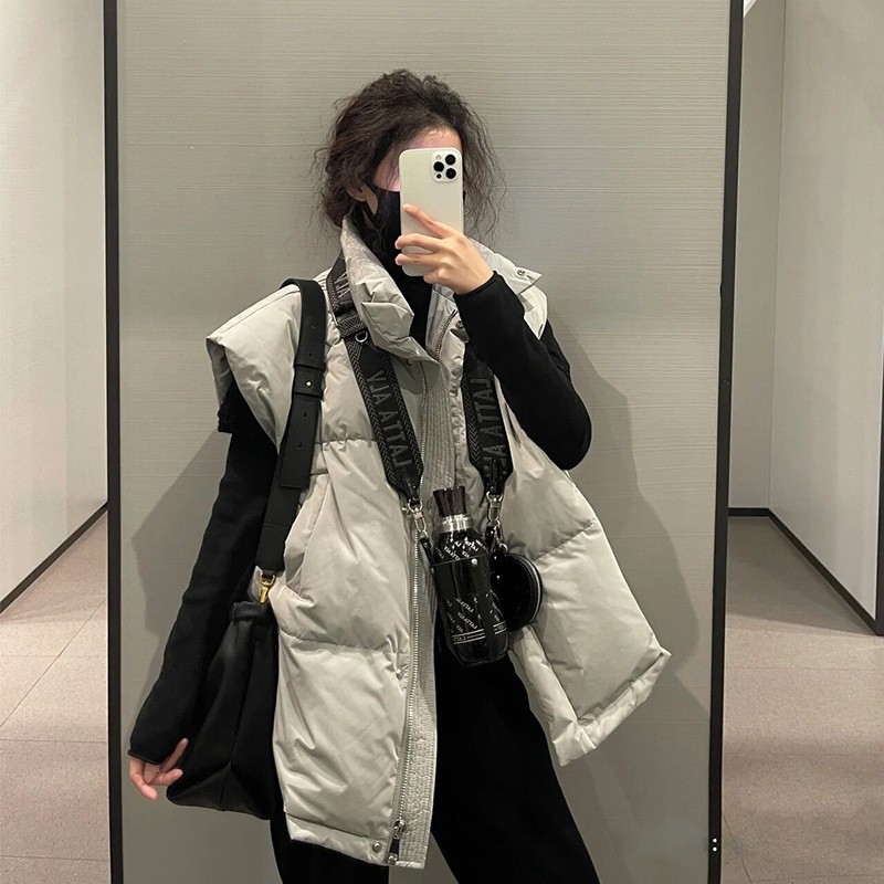 2023 otoño e invierno nuevo abajo chaleco femenino estilo de la Universidad estilo europeo occidental chaleco Internet celebridad chaleco abrigo image 7