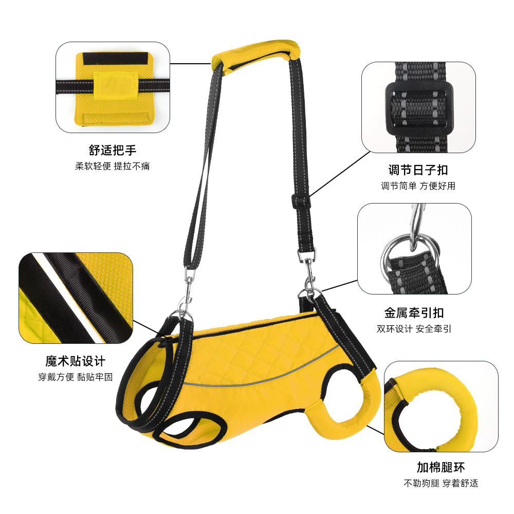 Viajes asistidos exclusivamente para perros transfronterizos, correas para el pecho de rehabilitación para perros discapacitados, ropa de rehabilitación multifuncional que se puede sostener y levantar al por mayor