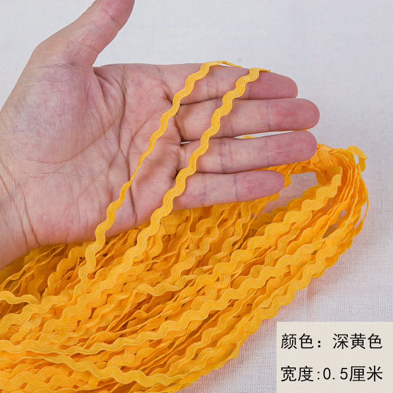 Corrugada de polipropileno tipo S banda diy accesorios de ropa 0.5CM marinería sofá cortina decoración encaje 24m
