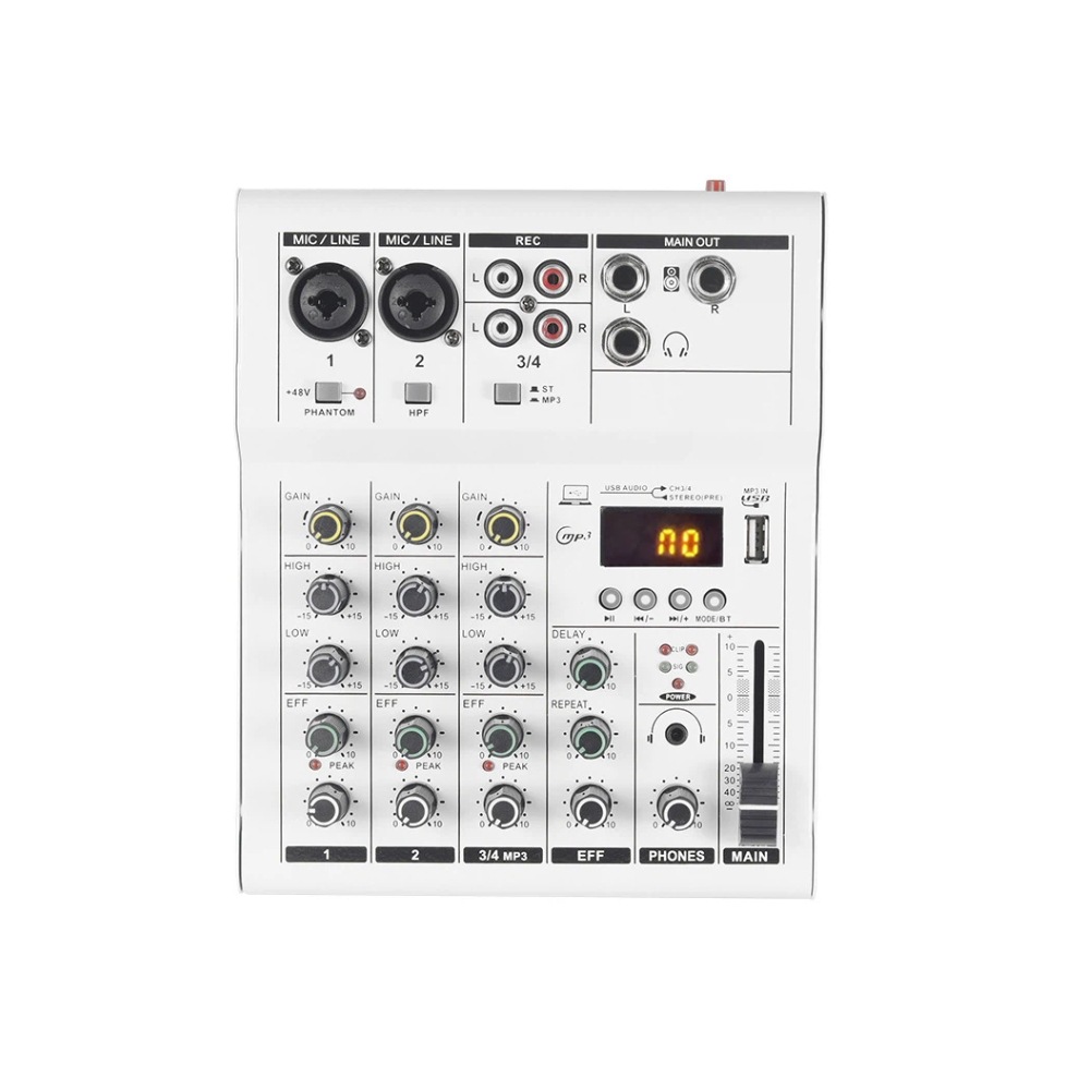 Transfronterizos 2 - 4 - 6 mezcladores profesionales pequeños Bluetooth con efecto de reverberación micrófono K-canción reunión de rendimiento de escenario
