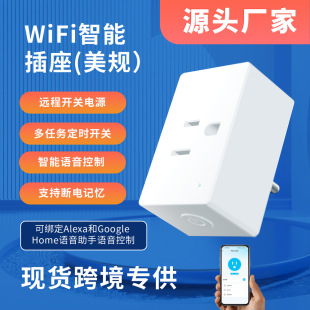 Wifi Dual-Mode Smart Socket Alexa&Google Voice Timing Switch 15A Us Standard Remote Control Hot Model
