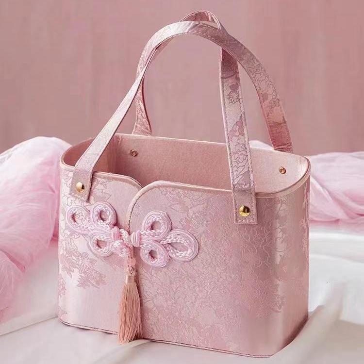 Nuevo estilo chino retro flange brocade satin abrazar barril de boda regalo de cumpleaños regalo de boda de negocios caja de regalo