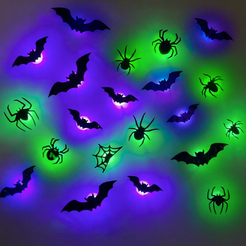 Amazon Bestsellers Halloween 3D Spider Bat Led Flashing Lights Party Window Atmosphere Wall Sticker Decoration Amazon Bestsellers Halloween 3D Spider Bat Led Flashing Lights Party Window Atmosphere Wall Sticker Decoration