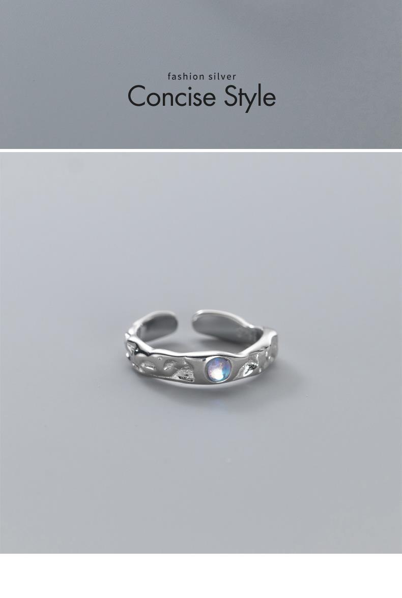 Fashion Simple Style Geometric Sterling Silver Inlay Artificial Gemstones Rings