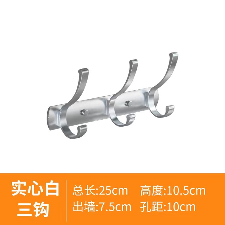 Plata sólida brillante 3 ganchos