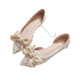Chanel Style Single-layer Shoes Women's Flat 2024 Summer New Pointed Shallow Mouth Side Empty Shoes Fairy Style Gentle Free Shipping