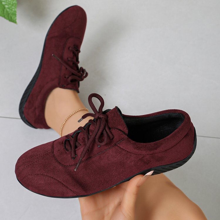 2026 Autumn New Women's Birkenstock Shoes, Retro Round-Toe Lace-Up Flat Shoes, Large Size Casual Shoes Wholesale