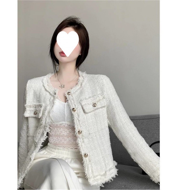 Осенняя куртка, дизайнерская короткая/длинная рукав, стиль Chanel, 2023, французский стиль, яркий запоминающийся стиль